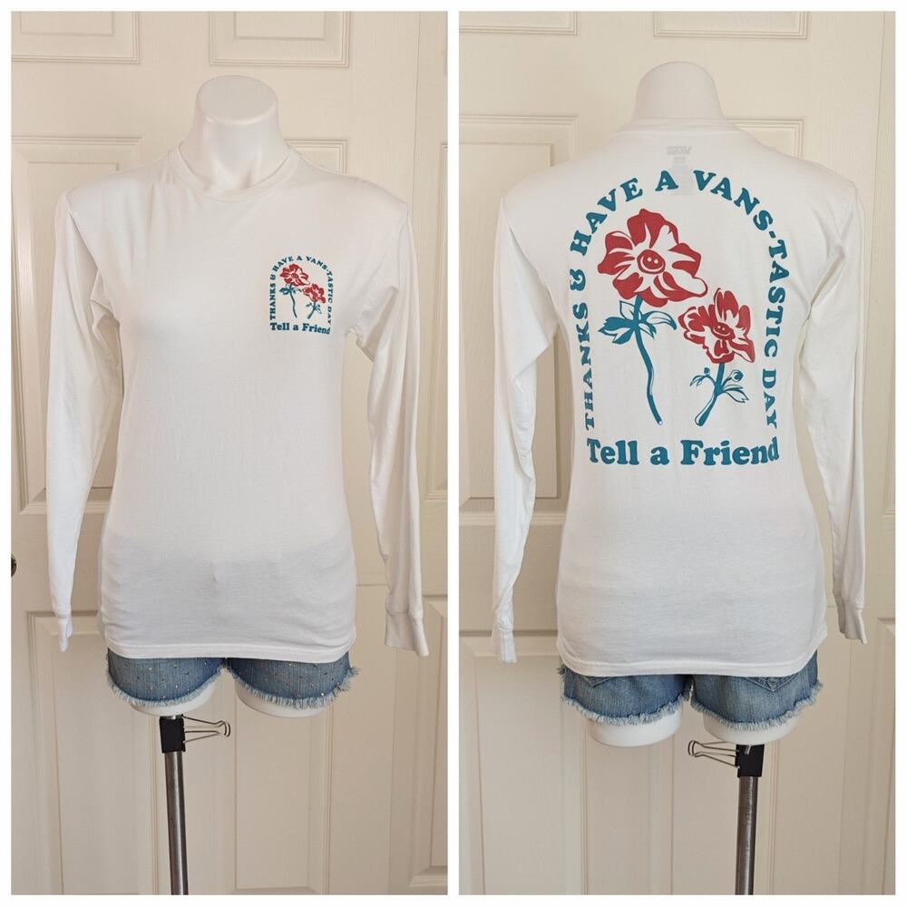 Vans "Have a Vans-tastic Day" long sleeve crewneck tee sz S